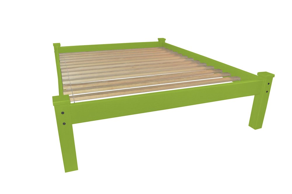 Lime Green Solid Wood Full Bed Frame