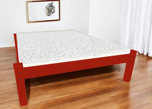 Red Solid Wood Full Bed Frame