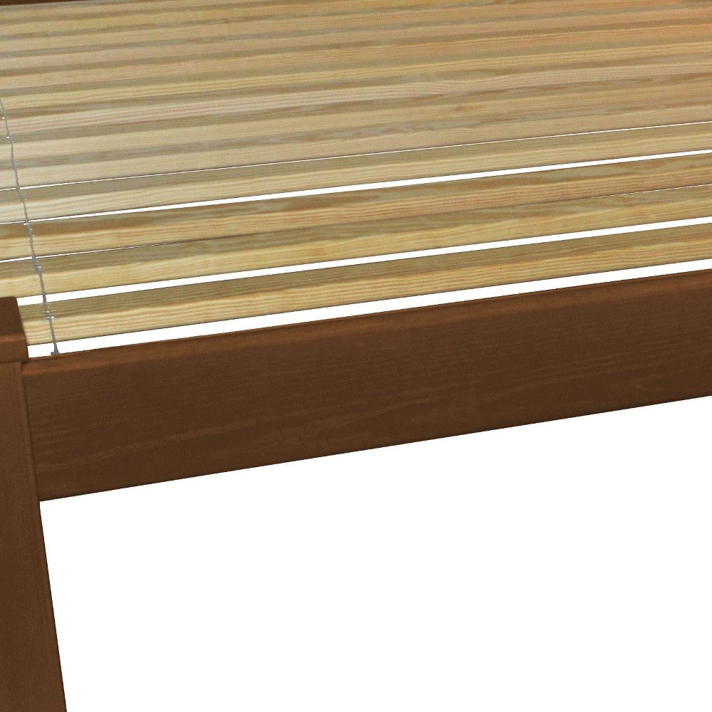 Brown Solid Wood Queen Bed Frame
