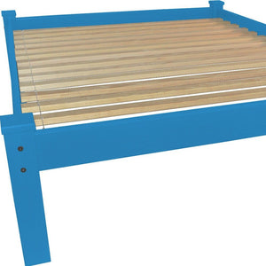 Caribbean Blue Solid Wood Queen Bed Frame
