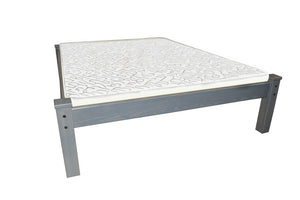 Gray Solid Wood Queen Bed Frame