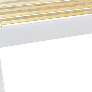 White Solid Wood Queen Bed Frame