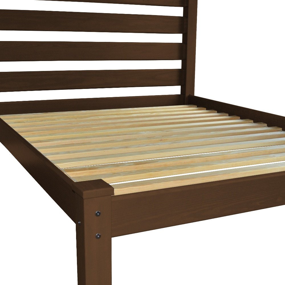 Brown Solid Wood Twin Bed Frame