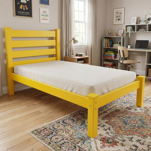 Canary Yellow Solid Wood Twin Bed Frame