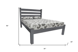 Gray Solid Wood Twin Bed Frame