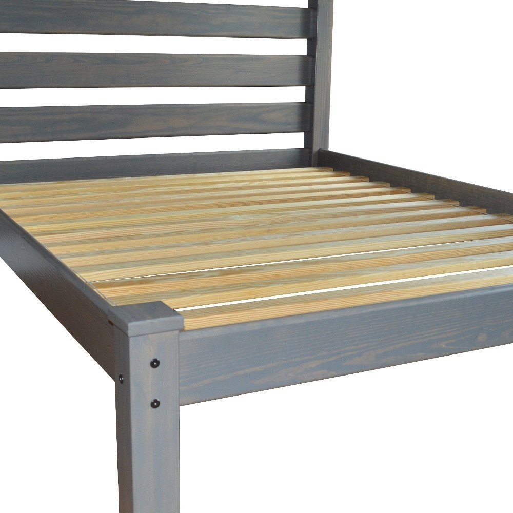 Gray Solid Wood Twin Bed Frame