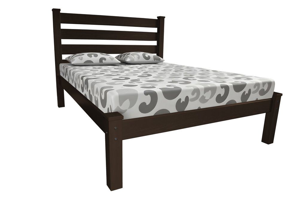 Dark Brown Solid Wood Twin Bed Frame