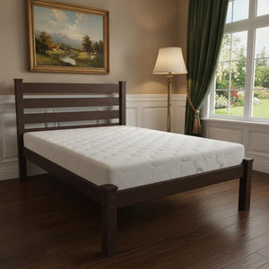 Dark Brown Solid Wood Twin Bed Frame