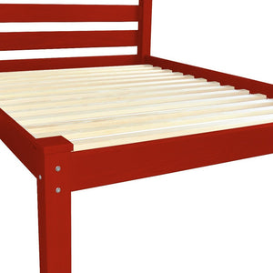Red Solid Wood Twin Bed Frame