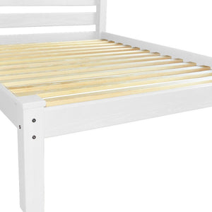 White Solid Wood Twin Bed Frame