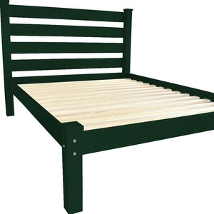 Dark Green Solid Wood Full Bed Frame