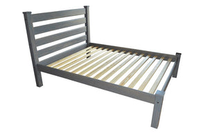 Gray Solid Wood Full Bed Frame