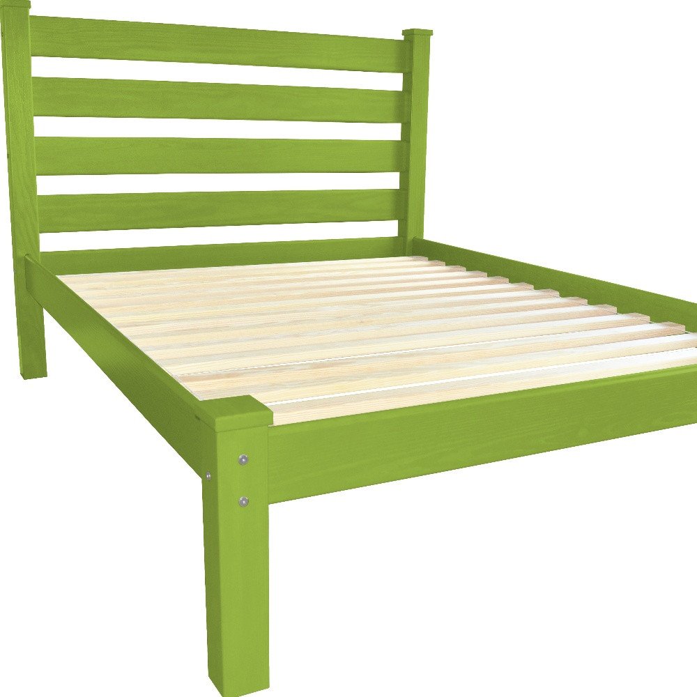Lime Green Solid Wood Full Bed Frame