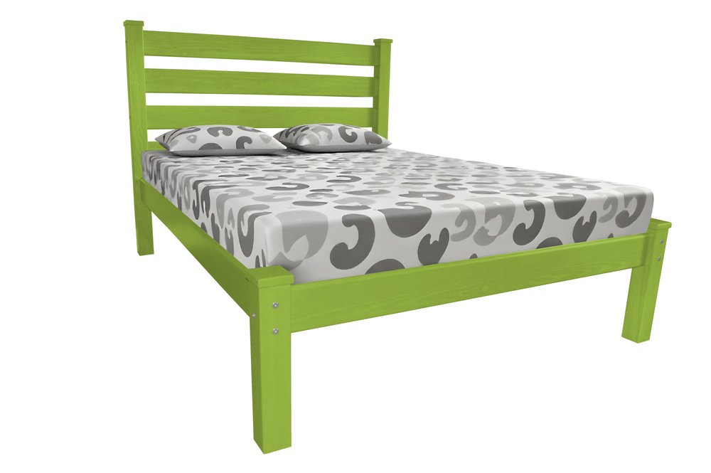 Lime Green Solid Wood Full Bed Frame