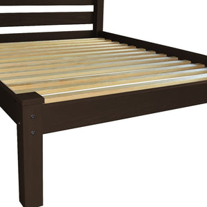 Dark Brown Solid Wood Full Bed Frame