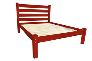 Red Solid Wood Full Bed Frame