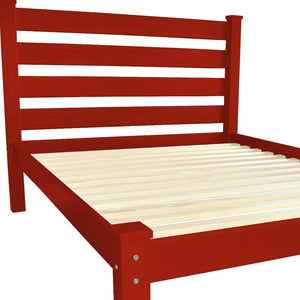 Red Solid Wood Full Bed Frame
