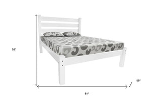 White Solid Wood Full Bed Frame