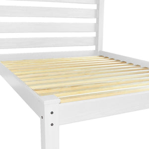 White Solid Wood Full Bed Frame