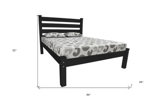 Black Solid Wood Queen Bed Frame