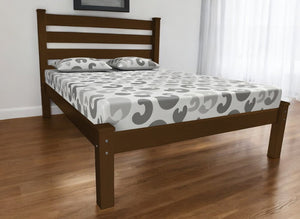 Brown Solid Wood Queen Bed Frame