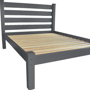 Gray Solid Wood Queen Bed Frame