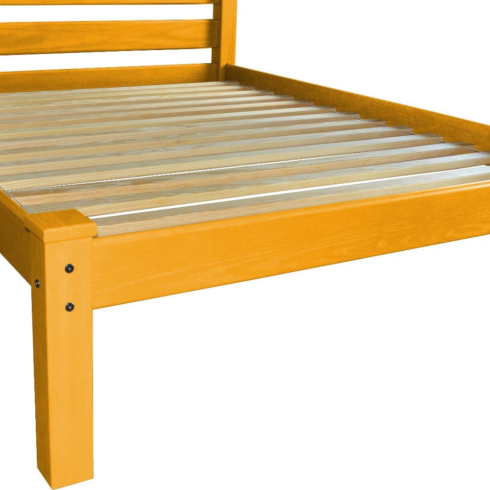 Yellow Solid Wood Queen Bed Frame