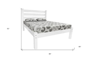 White Solid Wood Queen Bed Frame