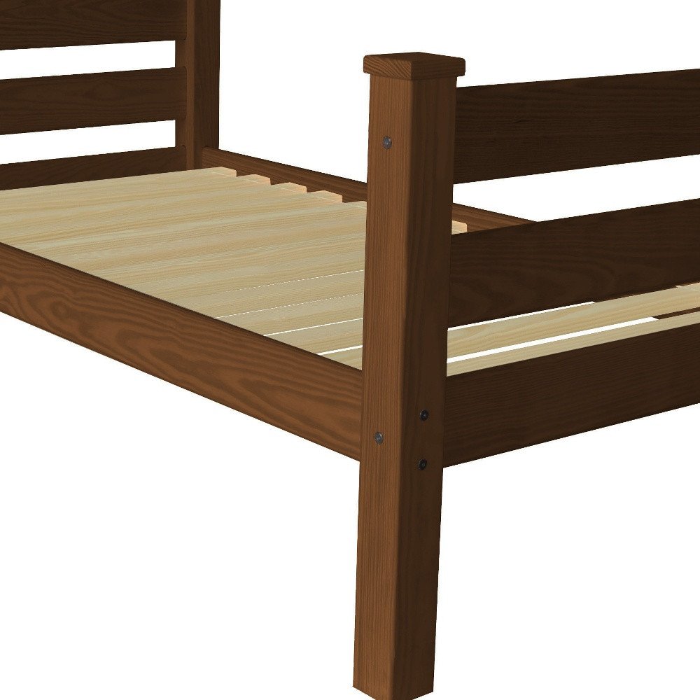 Brown Solid Wood Twin Bed Frame