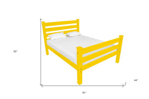 Canary Yellow Solid Wood Twin Bed Frame