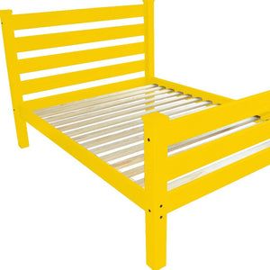 Canary Yellow Solid Wood Twin Bed Frame
