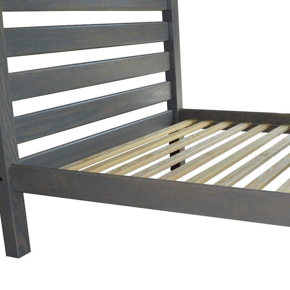 Gray Solid Wood Twin Bed Frame