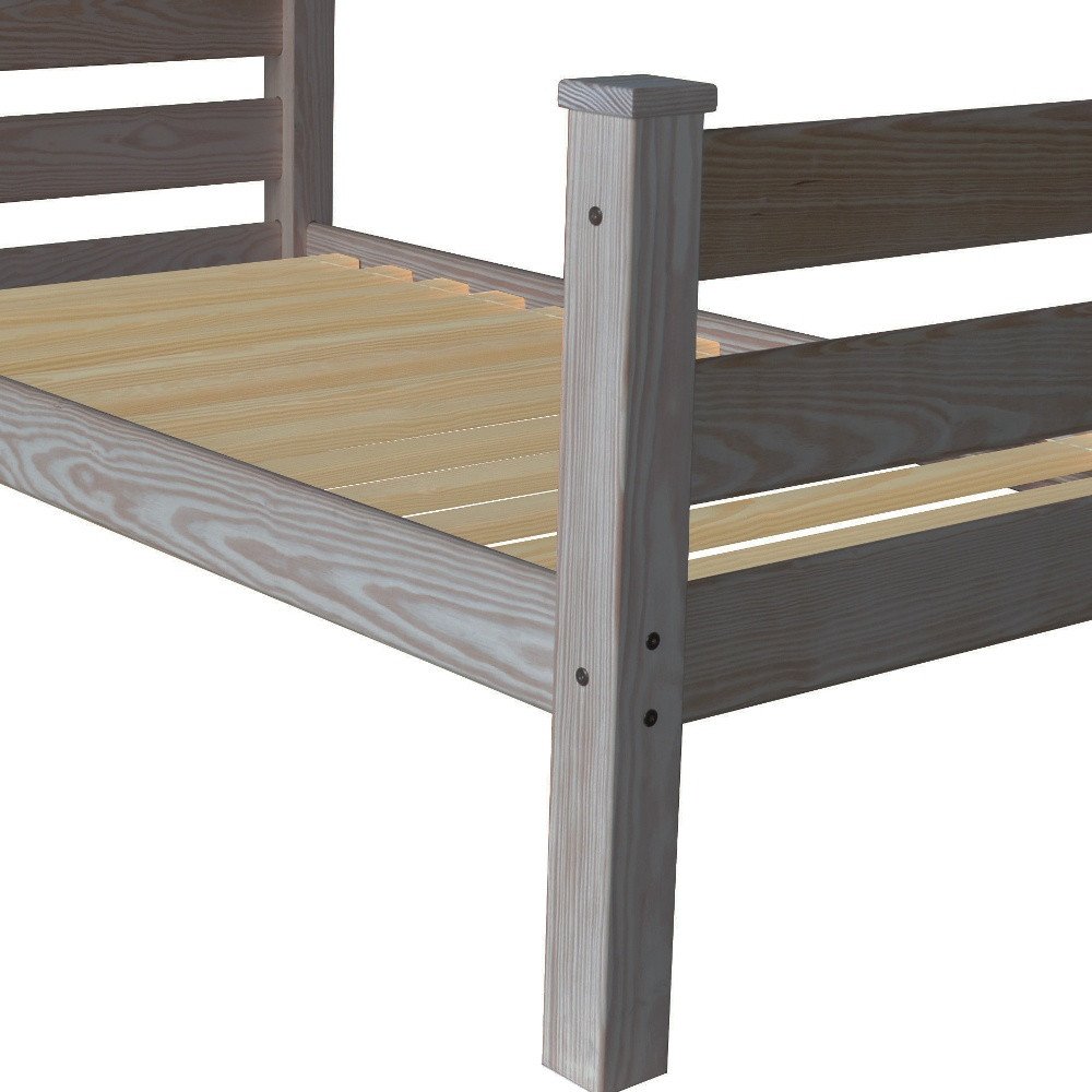 Gray Solid Wood Twin Bed Frame