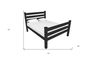 Black Solid Wood Full Bed Frame