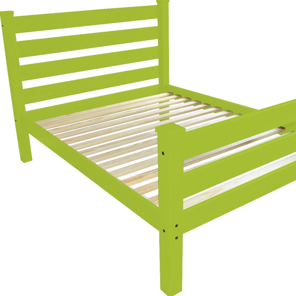 Lime Green Solid Wood Full Bed Frame