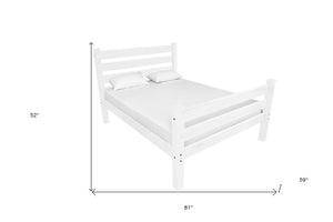 White Solid Wood Full Bed Frame
