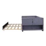 Upholstered Bed With Storage And Twin Trundle, USB Charging Ports by Couch.com
