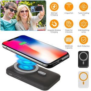 Magsafe Wireless Power Bank 10000mAh Magnetic Portable 18W Fast Charger Fit for IOS Phone 15/14/13/12 Series and More by DirectDeals