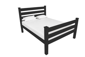 Black Solid Wood Queen Bed Frame
