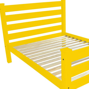 Yellow Solid Wood Queen Bed Frame