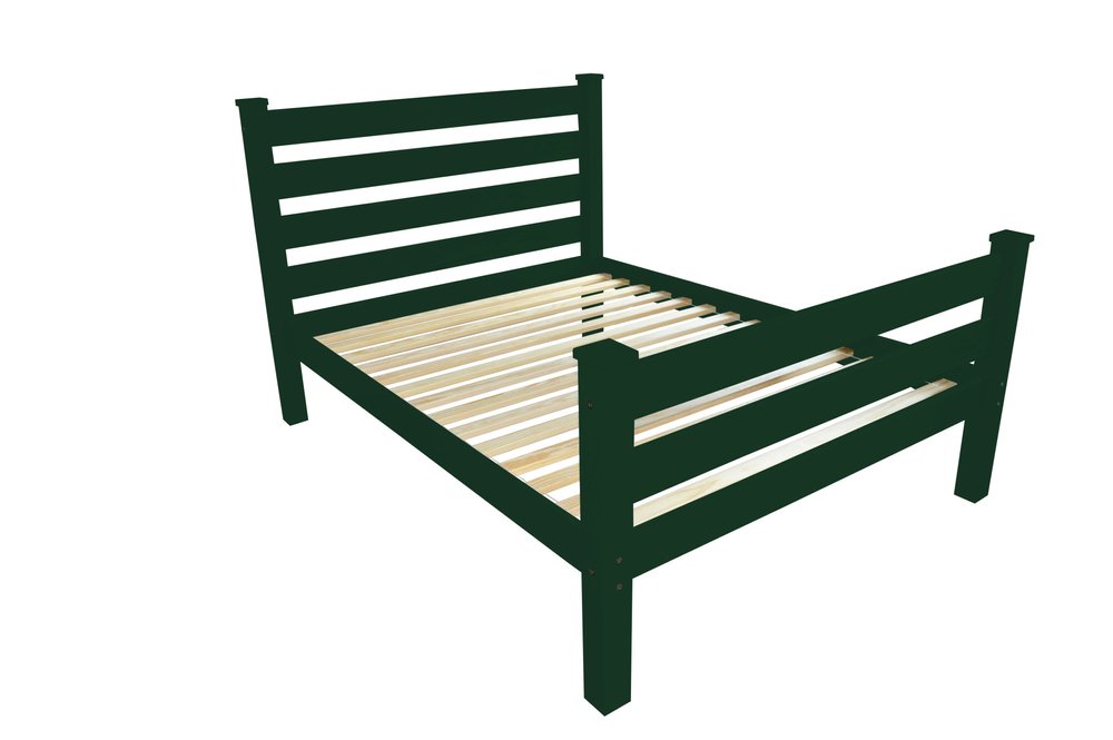 Dark Green Solid Wood Queen Bed Frame