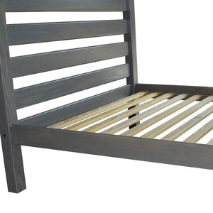 Gray Solid Wood Queen Bed Frame