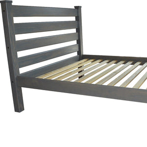 Gray Solid Wood Queen Bed Frame
