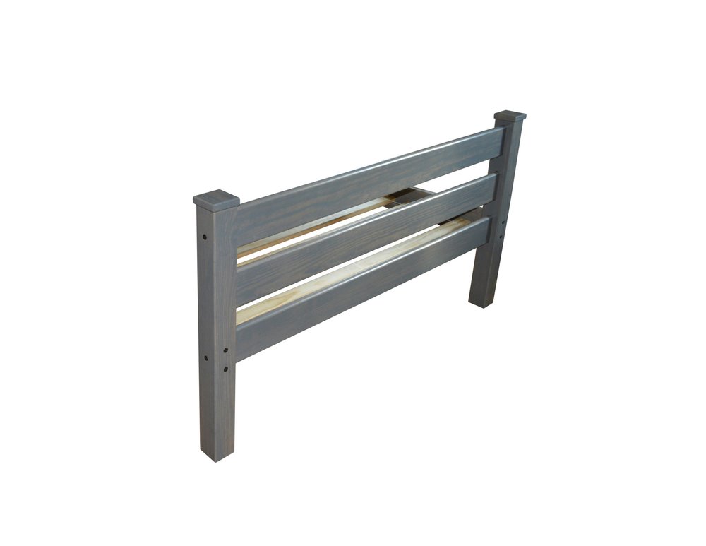 Gray Solid Wood Queen Bed Frame