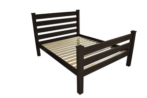 Brown Solid Wood Queen Bed Frame