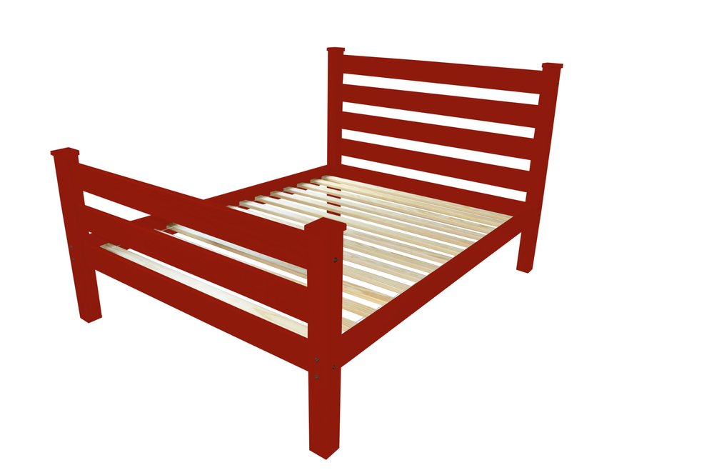 Red Solid Wood Queen Bed Frame