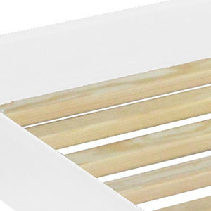 White Solid Wood Queen Bed Frame