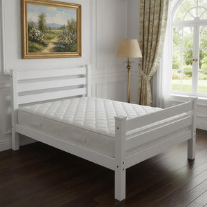 White Solid Wood Queen Bed Frame