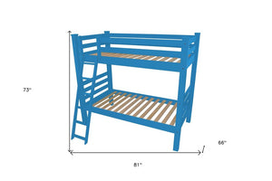 Blue Twin Solid Wood Bunk Bed