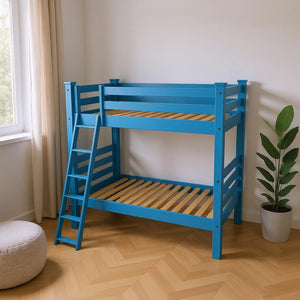 Blue Twin Solid Wood Bunk Bed